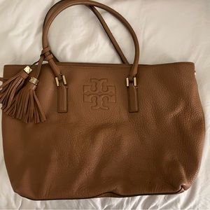 Tory Burch Tan Pebbled Leather Tote Bag - Rarely Used